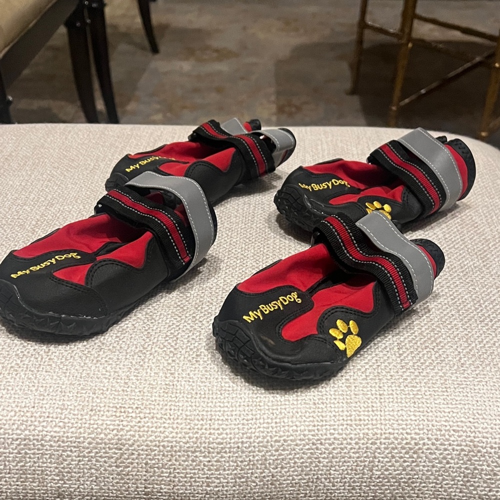 Red and Black Dog Boots